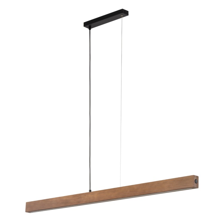 Lampa wisząca nowoczesna skandynawska boho loft belka drewniana orzech czarna TK Lighting Teo 1449 1x36W LED 3000K