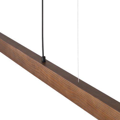 Lampa wisząca nowoczesna skandynawska boho loft belka drewniana orzech czarna TK Lighting Teo 1449 1x36W LED 3000K