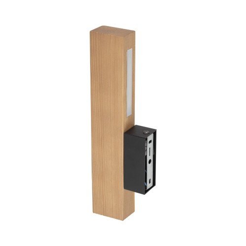 Kinkiet nowoczesny skandynawski boho loft podłużny drewniany sosna czarny TK Lighting Teo 6618 1x36W LED 3000K