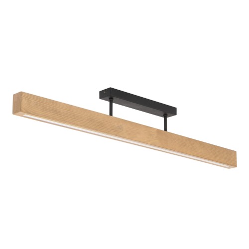 Plafon nowoczesny skandynawski boho loft podłużny drewniany sosna czarny TK Lighting Teo 6619 1x36W LED 3000K