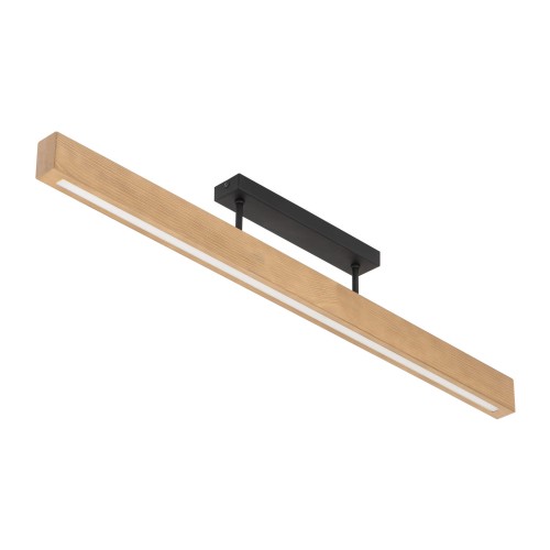 Plafon nowoczesny skandynawski boho loft podłużny drewniany sosna czarny TK Lighting Teo 6619 1x36W LED 3000K