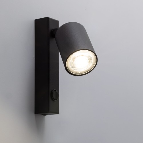 Kinkiet nowoczesny elegancki metalowy tuba z włącznikiem czarny TK Lighting Top 5738 1x10W GU10