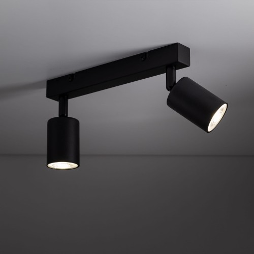 Plafon nowoczesny elegancki reflektory metalowe tuba czarny TK Lighting Top 6175 2x10W GU10