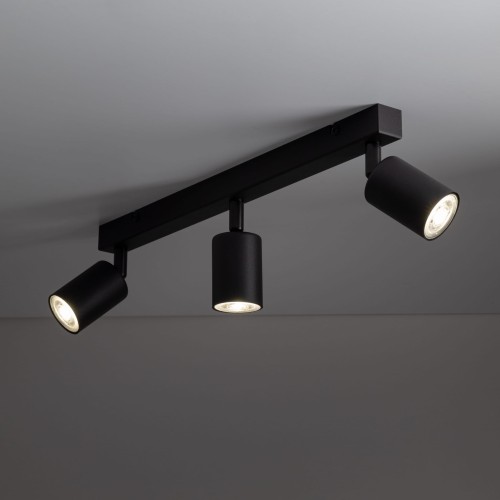 Plafon nowoczesny elegancki reflektory metalowe tuba czarny TK Lighting Top 6176 3x10W GU10