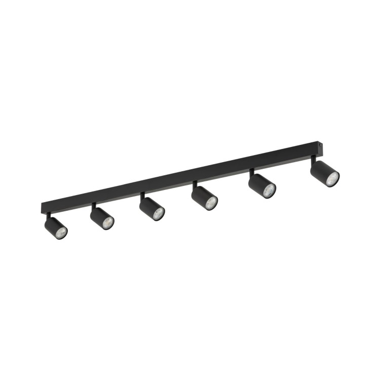 Plafon nowoczesny elegancki reflektory metalowe tuba czarny TK Lighting Top 6178 6x10W GU10