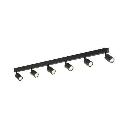 Plafon nowoczesny elegancki reflektory metalowe tuba czarny TK Lighting Top 6178 6x10W GU10