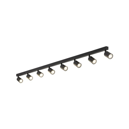 Plafon nowoczesny elegancki reflektory metalowe tuba czarny TK Lighting Top 6179 8x10W GU10