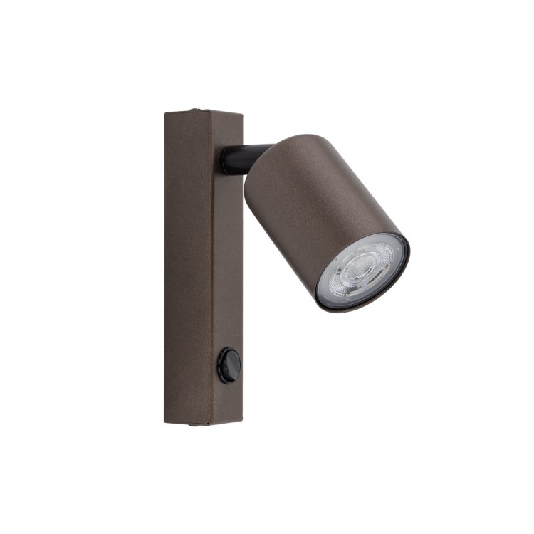 Kinkiet nowoczesny elegancki metalowy tuba brązowy TK Lighting Top 4872 1x10W GU10