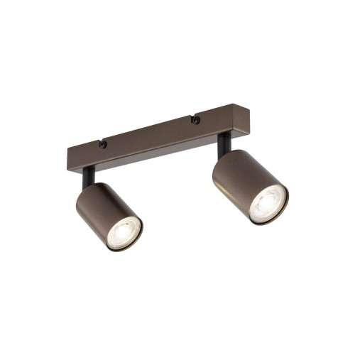 Plafon nowoczesny elegancki reflektory metalowe tuba brązowy TK Lighting Top 6180 2x10W GU10