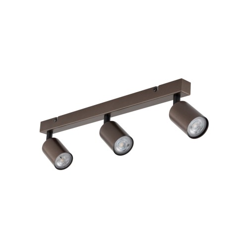 Plafon nowoczesny elegancki reflektory metalowe tuba brązowy TK Lighting Top 6181 3x10W GU10