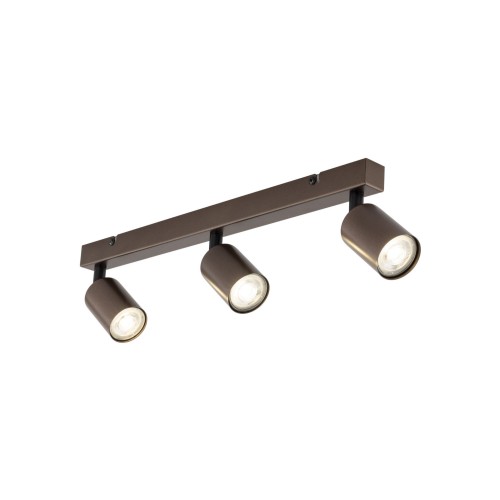 Plafon nowoczesny elegancki reflektory metalowe tuba brązowy TK Lighting Top 6181 3x10W GU10