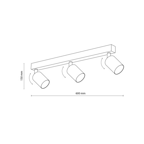 Plafon nowoczesny elegancki reflektory metalowe tuba brązowy TK Lighting Top 6181 3x10W GU10