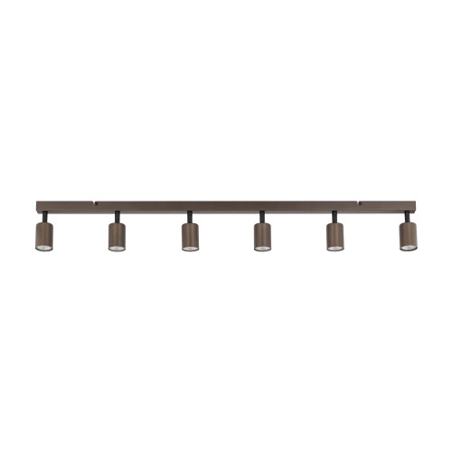 Plafon nowoczesny elegancki reflektory metalowe tuba brązowy TK Lighting Top 6183 6x10W GU10