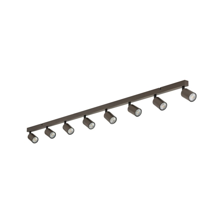 Plafon nowoczesny elegancki reflektory metalowe tuba brązowy TK Lighting Top 6184 8x10W GU10