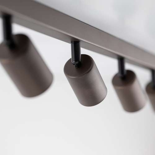 Plafon nowoczesny elegancki reflektory metalowe tuba brązowy TK Lighting Top 6184 8x10W GU10