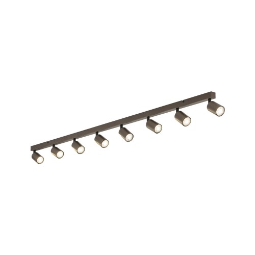 Plafon nowoczesny elegancki reflektory metalowe tuba brązowy TK Lighting Top 6184 8x10W GU10