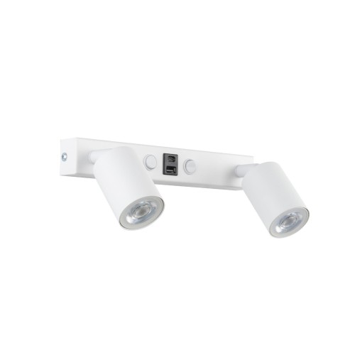 Kinkiet nowoczesny elegancki metalowy tuba biały TK Lighting Top 10276 2x10W GU10