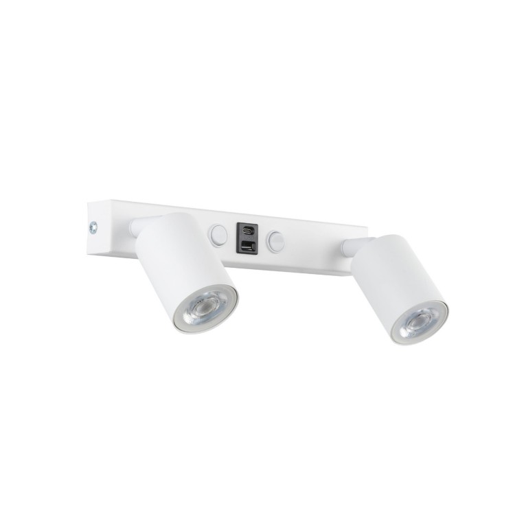 Kinkiet nowoczesny elegancki metalowy tuba biały TK Lighting Top 10276 2x10W GU10