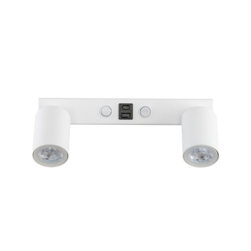 Kinkiet nowoczesny elegancki metalowy tuba biały TK Lighting Top 10276 2x10W GU10