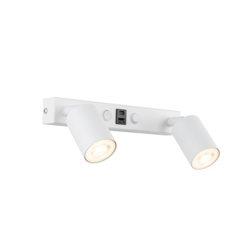 Kinkiet nowoczesny elegancki metalowy tuba biały TK Lighting Top 10276 2x10W GU10