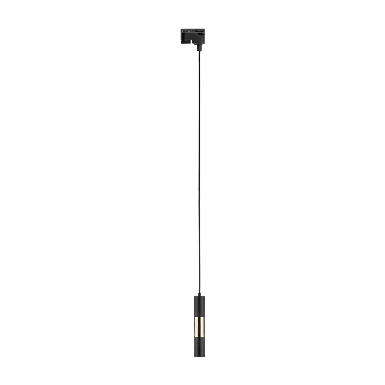 Lampa wisząca do systemu szynowego 1-fazowego nowoczesna elegancka tuba rurka metalowa czarna złota TK Lighting Tracer 4929 1x10W GU10
