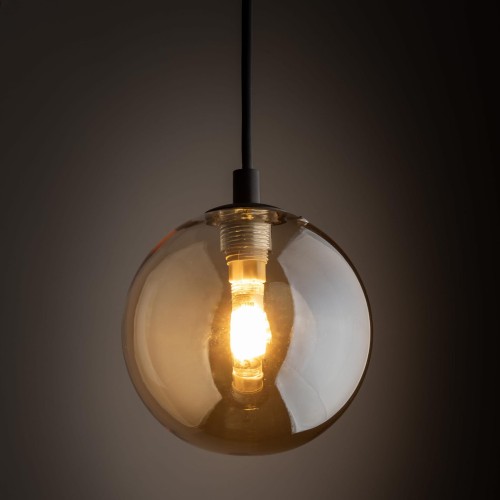 Lampa wisząca do systemu szynowego 1-fazowego Tracer nowoczesny loft klosz szklany kula bursztynowa czarna TK Lighting Tracer 4928 1x6W G9