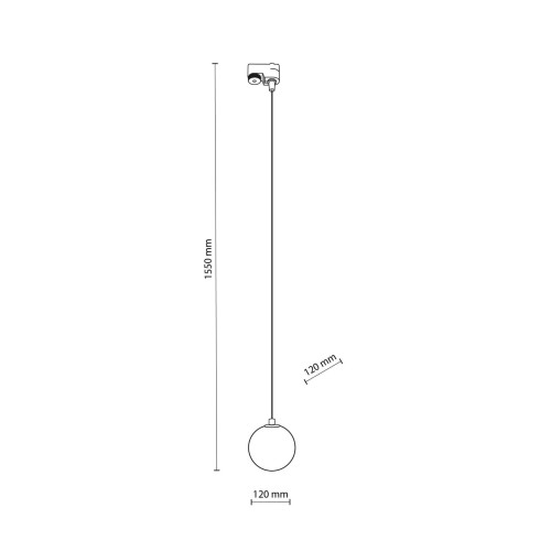 Lampa wisząca do systemu szynowego 1-fazowego Tracer nowoczesny loft klosz szklany kula bursztynowa czarna TK Lighting Tracer 4928 1x6W G9