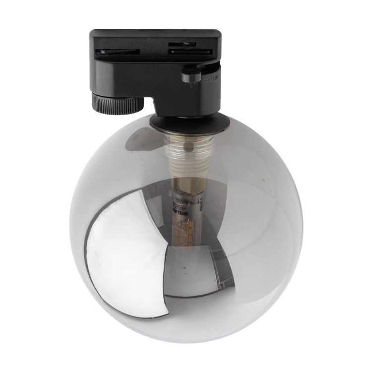 Reflektor do systemu szynowego 1-fazowego Tracer nowoczesny loft klosz szklany kula grafitowy czarny TK Lighting Tracer 4922 1x6W G9