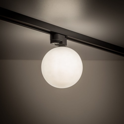 Reflektor do systemu szynowego 1-fazowego Tracer nowoczesny loft klosz szklany kula biały czarny TK Lighting Tracer 4923 1x6W G9