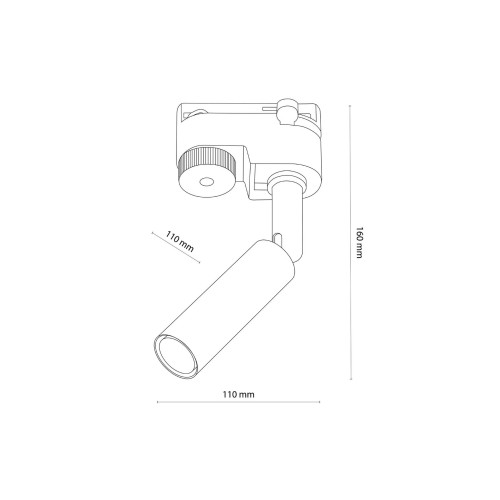 Reflektor do systemu szynowego 1-fazowego Tracer nowoczesny loft metalowy tuba czarny TK Lighting Tracer 4958 1x6W G9