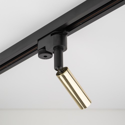 Reflektor do systemu szynowego 1-fazowego Tracer nowoczesny loft metalowy tuba złoty czarny TK Lighting Tracer 6616 1x6W G9