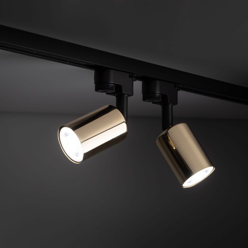 Reflektor do systemu szynowego 1-fazowego Tracer nowoczesny loft metalowy tuba złoty czarny TK Lighting Tracer 4921 1x10W GU10