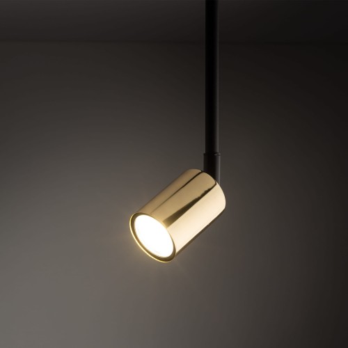 Reflektor do systemu szynowego 1-fazowego Tracer nowoczesny loft metalowy tuba złoty czarny TK Lighting Tracer 4920 1x10W GU10