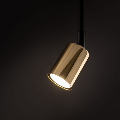 Reflektor do systemu szynowego 1-fazowego Tracer nowoczesny loft metalowy tuba złoty czarny TK Lighting Tracer 4920 1x10W GU10