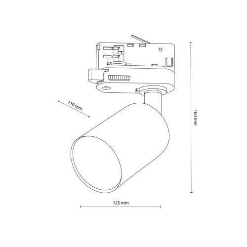Tk Lighting Tracer 4850 reflektor 1x10W GU10 czarny