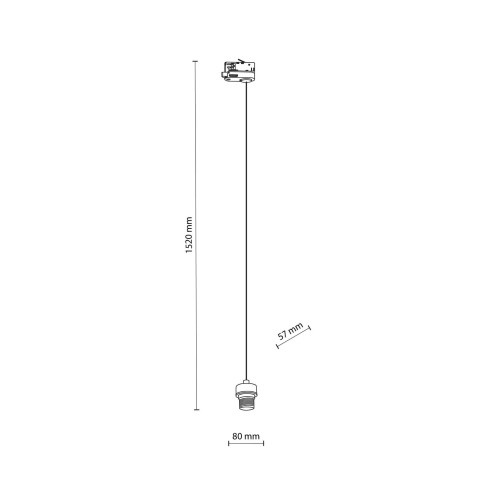 Lampa wisząca do systemu szynowego 3-fazowego Tracer biała TK Lighting Tracer 6761 1x15W E27