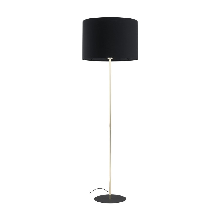 Lampa podłogowa nowoczesna elegancka loft glamour abażur materiałowy złota czarna TK Lighting Umberto 16029 1x15W E27