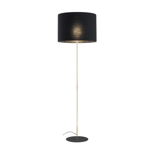 Lampa podłogowa nowoczesna elegancka loft glamour abażur materiałowy złota czarna TK Lighting Umberto 16029 1x15W E27