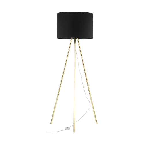 Lampa podłogowa nowoczesna elegancka loft glamour pręty abażur materiałowy złota czarna TK Lighting Umberto 6635 1x15W E27