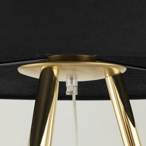 Lampa podłogowa nowoczesna elegancka loft glamour pręty abażur materiałowy złota czarna TK Lighting Umberto 6635 1x15W E27