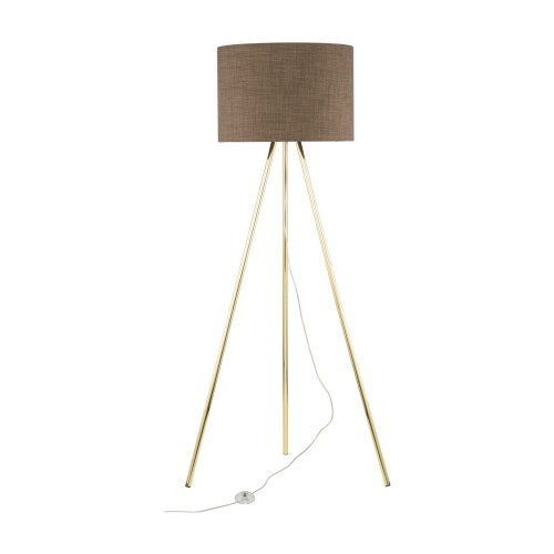 Lampa podłogowa nowoczesna elegancka loft glamour pręty abażur materiałowy brązowa złota TK Lighting Umberto 16032 1x15W E27
