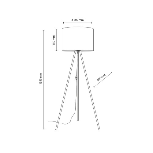 Lampa podłogowa nowoczesna elegancka loft glamour pręty abażur materiałowy brązowa złota TK Lighting Umberto 16032 1x15W E27