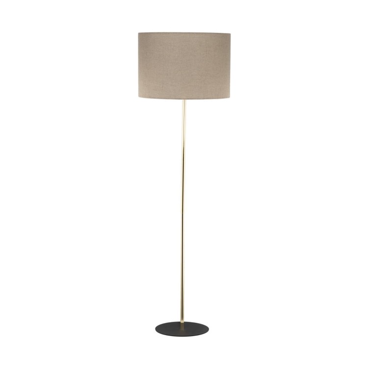 Lampa podłogowa nowoczesna elegancka loft glamour abażur materiałowy złota beżowa TK Lighting Umberto 16035 1x15W E27