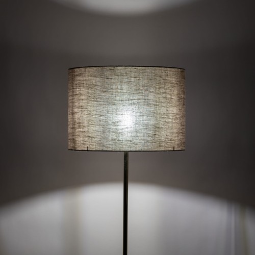 Lampa podłogowa nowoczesna elegancka loft glamour abażur materiałowy złota beżowa TK Lighting Umberto 16035 1x15W E27