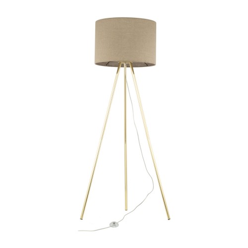 Lampa podłogowa nowoczesna elegancka loft glamour pręty abażur materiałowy złota beżowa TK Lighting Umberto 16036 1x15W E27