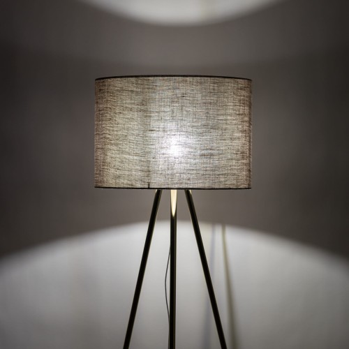 Lampa podłogowa nowoczesna elegancka loft glamour pręty abażur materiałowy złota beżowa TK Lighting Umberto 16036 1x15W E27