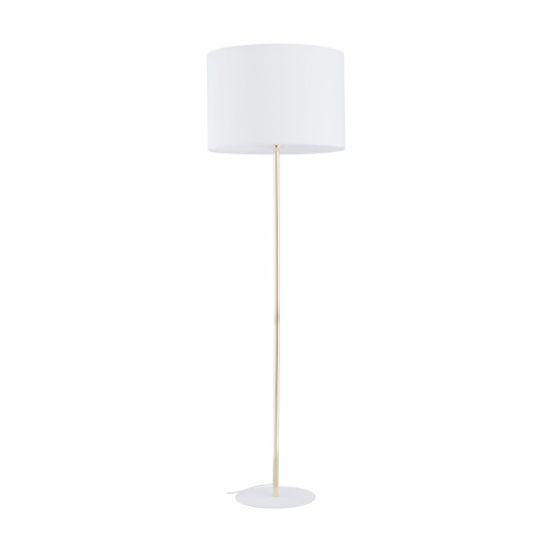 Lampa podłogowa nowoczesna elegancka loft glamour abażur materiałowy biała złota TK Lighting Umberto 16033 1x15W E27