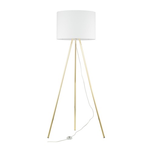 Lampa podłogowa nowoczesna elegancka loft glamour pręty abażur materiałowy biała złota TK Lighting Umberto 6637 1x15W E27