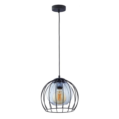 Lampa wisząca druciany metalowy klosz TK Lighting Universo 3154 1x16W E27 26cm czarna grafitowa