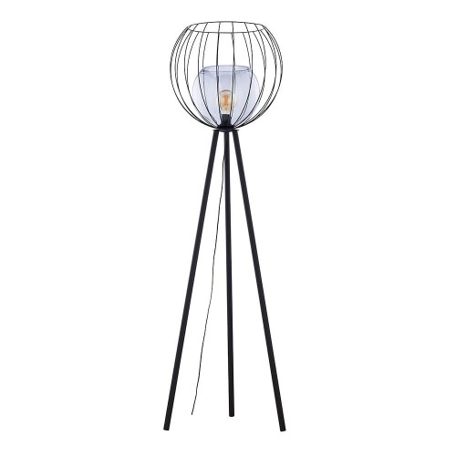 Lampa stojąca podłogowa druciany metalowy klosz TK Lighting Universo 5057 1x60W E27 czarna grafitowa